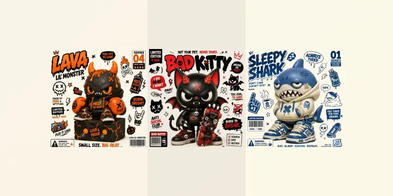 Rebellious Designer Toy Posters generated by undefined