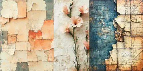 Vintage Junk Journal Pages generated by midjourney