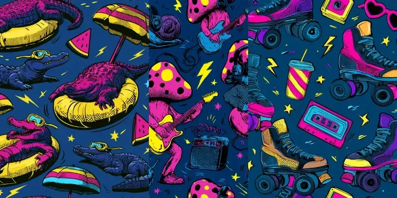 Neon Comic Pop Art Patterns