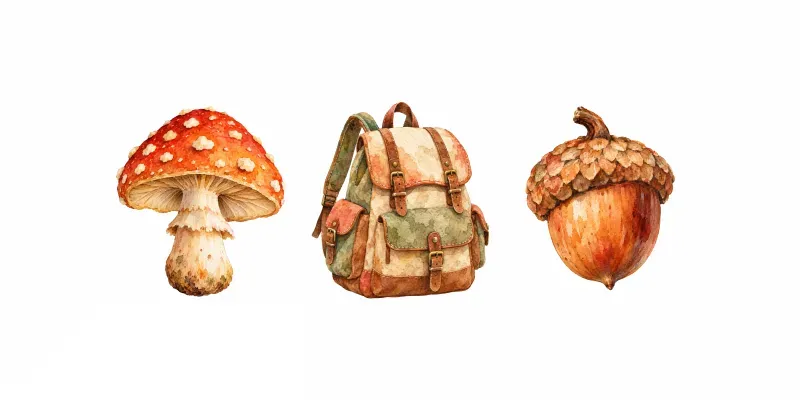 Cozy Storybook Watercolor Objects