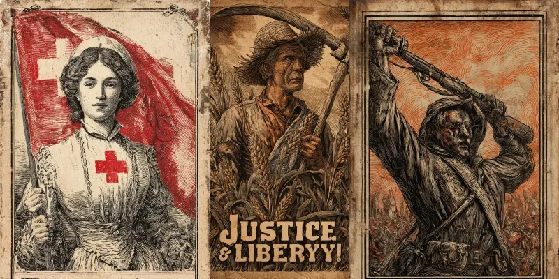 Vintage 1800s Propaganda Posters generated by undefined