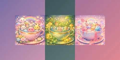 Kawaii Dream Cup Fantasy Scenes generated by chatgpt-image