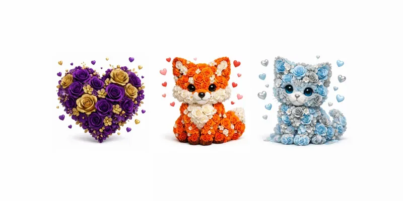 Floral Valentines Day Characters generated by undefined