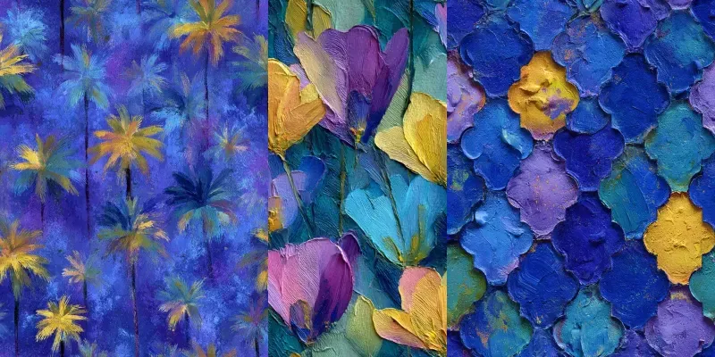 Impressionist Blue Sky Seamless Patterns generated by undefined