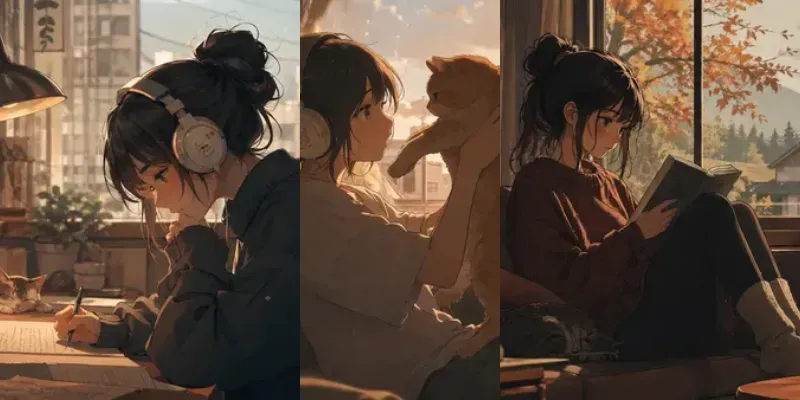 Lofi Anime Scenes Cozy Lofi Anime Girls generated by undefined