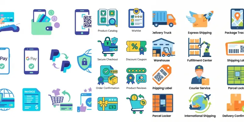 Modern Colorful Ecommerce Vector Icons generated by undefined