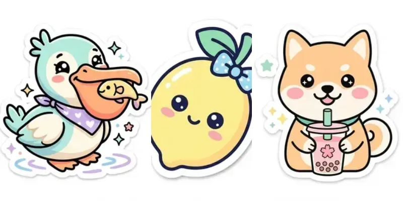 Kawaii Pastel Diecut Sticker Generator generated by undefined