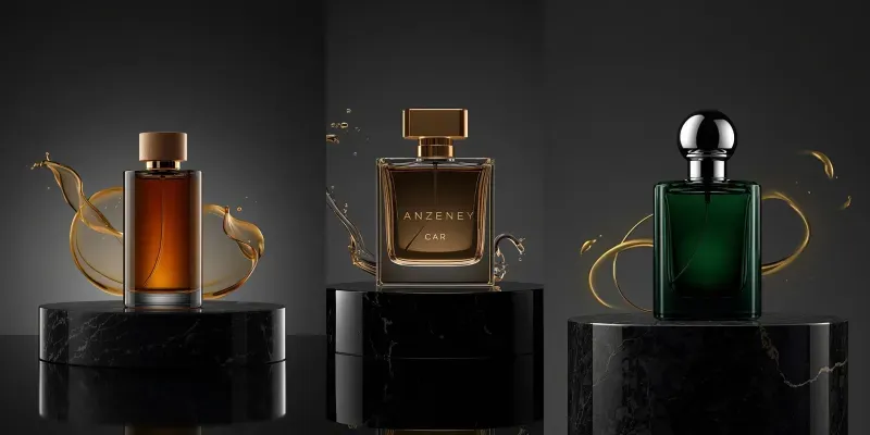 Luxury Perfume Bottles Onyx Podiums generated by undefined