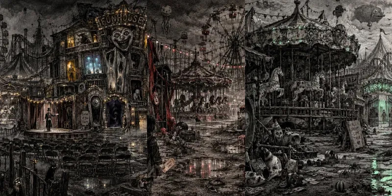 Abandoned Carnival Dark Surreal Art