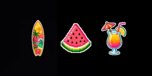 Plural: Pixel Art Sticker Design Summers generated by chatgpt-image