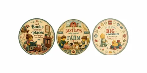 Vintage Lego Toy Label Art generated by chatgpt-image