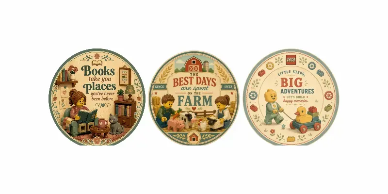 Vintage Lego Toy Label Art generated by undefined