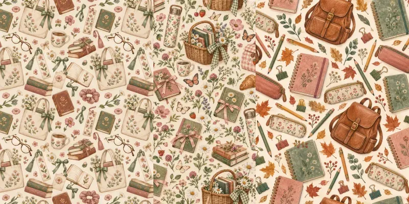 Cozy College Life Seamless Pattern