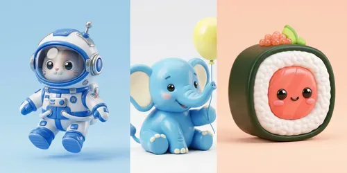 Cute 3D Toy Character Creators generated by gemini-image