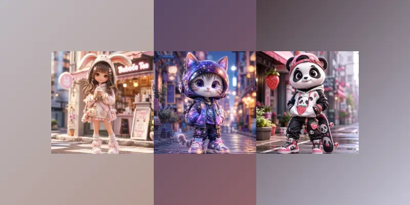 Kawaii Street Explorer Character Packs 3D generated by undefined