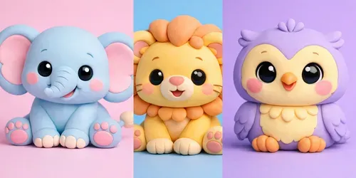 Cute 3D Pastel Claymation Animal Characters generated by chatgpt-image