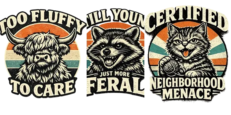 Vintage Animal Humor Tshirts generated by undefined