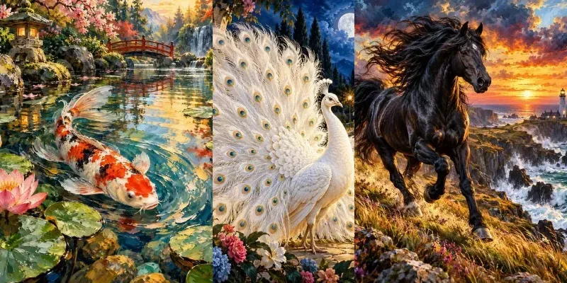 Swirling Expressionist Animal Art