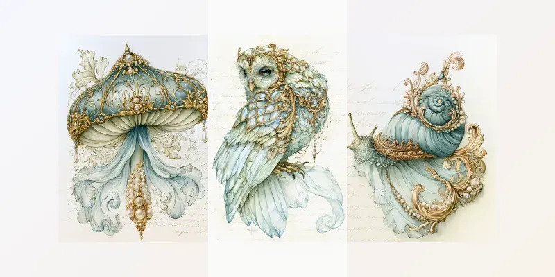 Rococo Botanical Junk Journal Pages generated by undefined