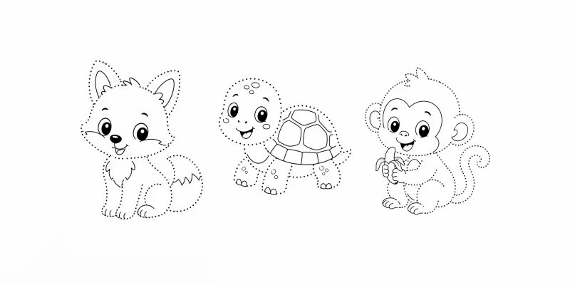Baby Animal Dot Worksheets generated by undefined