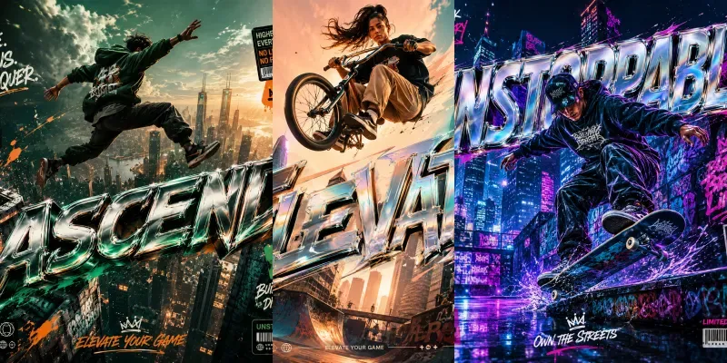 Urban Chrome Graffiti Posters generated by undefined