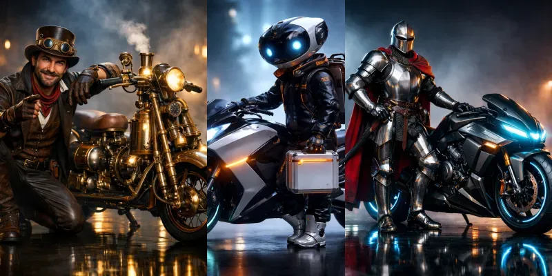 Cinematic Character Ride Scenes generated by undefined