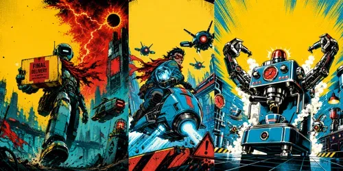 Retrofuture Pop Comic Covers generated by chatgpt-image