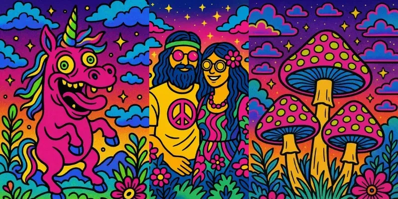 Cute Psychedelic Illustrations generated by undefined