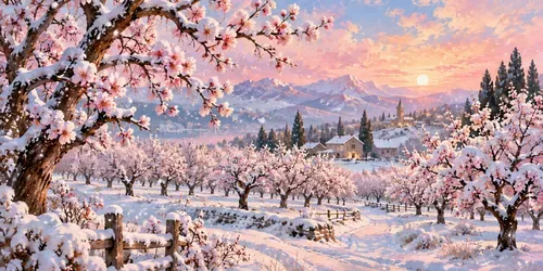 Enchanted Snowy Fairytale Wall Art generated by chatgpt-image