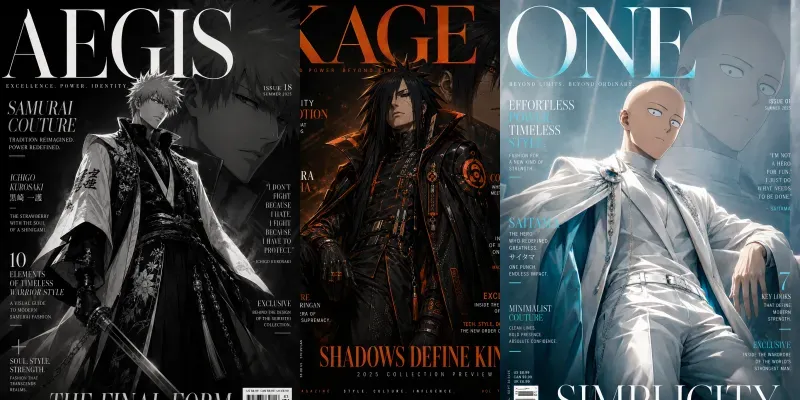 Luxury Anime Editorial Poster Generator generated by undefined