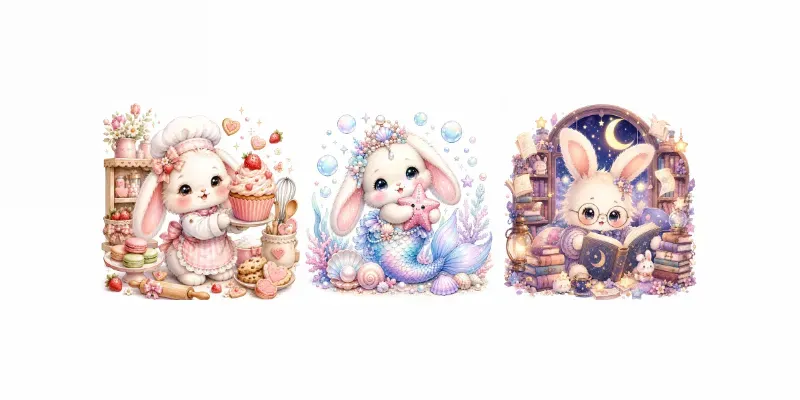 Kawaii Bunny Sticker Magics generated by undefined