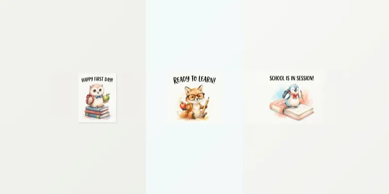 Back To School Buddies Watercolor Animal generated by undefined