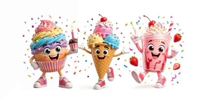 3D Cute Food Mascots generated by undefined
