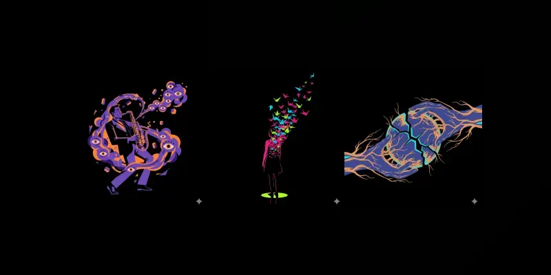 Neon Surreal Vector Art generated by undefined