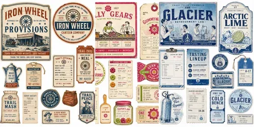 Themed Vintage Commercial Ephemera Sheets generated by chatgpt-image