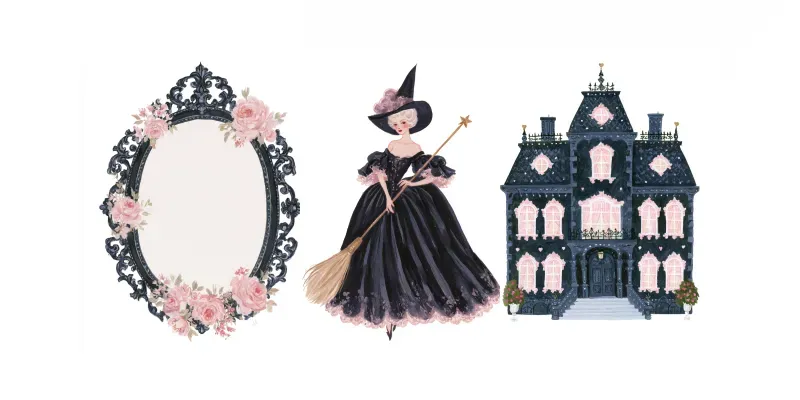 Rococo Gothic Halloween Cliparts generated by undefined