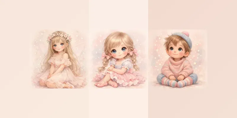 Whimsical Pastel Kids Characters generated by undefined