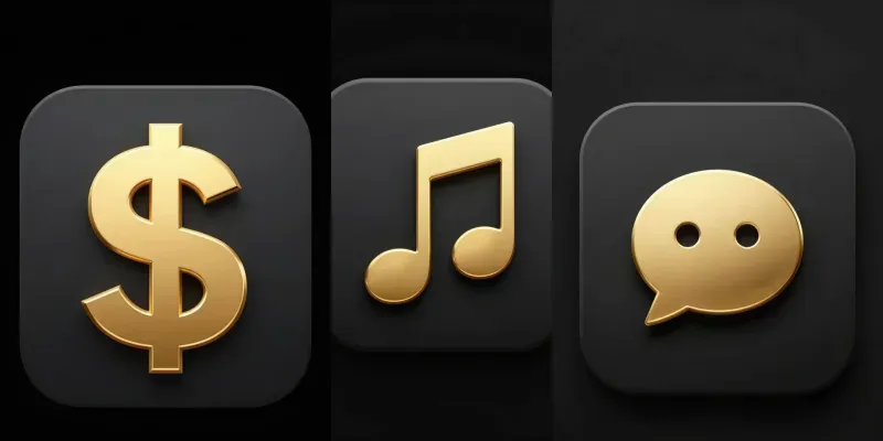 Luxury Gold Metallic App Icons Packs generated by undefined