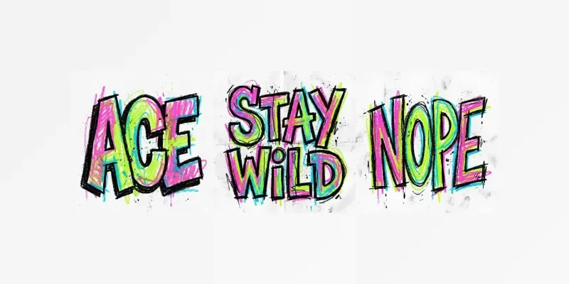 Hand Drawn Neon Crayon Typography generated by undefined