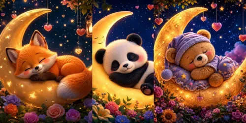 Dreamy Moonlit Plush Characters generated by chatgpt-image