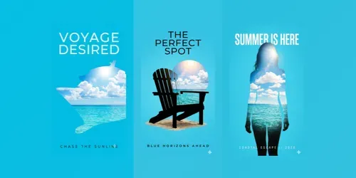 Summer Vibes Posters generated by gemini-image