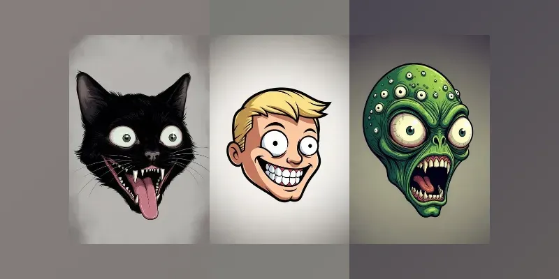 Exaggerated Cartoon Emoji Portraits generated by undefined