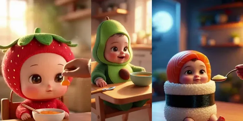 Fruit Baby Feeding Moments generated by undefined
