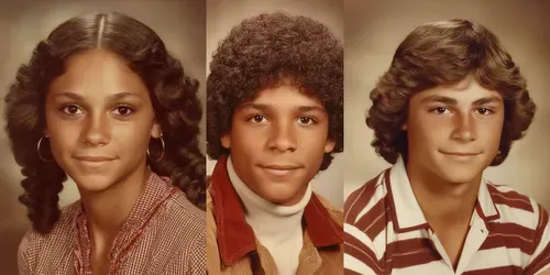 1970s Yearbook Portraits Photos generated by midjourney