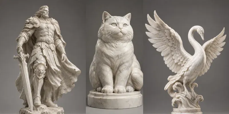 Marble 3D Character Sculptures