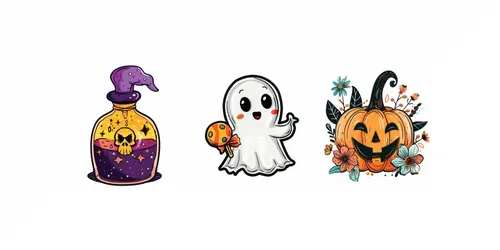 Whimsical Halloween Clipart generated by midjourney