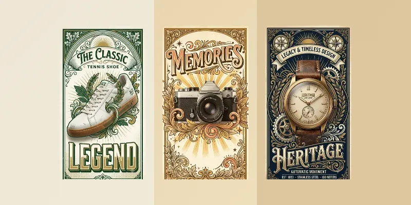 Vintage 3D Product Showcases generated by undefined