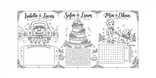 Wedding Kids Activity Coloring Pages generated by chatgpt-image