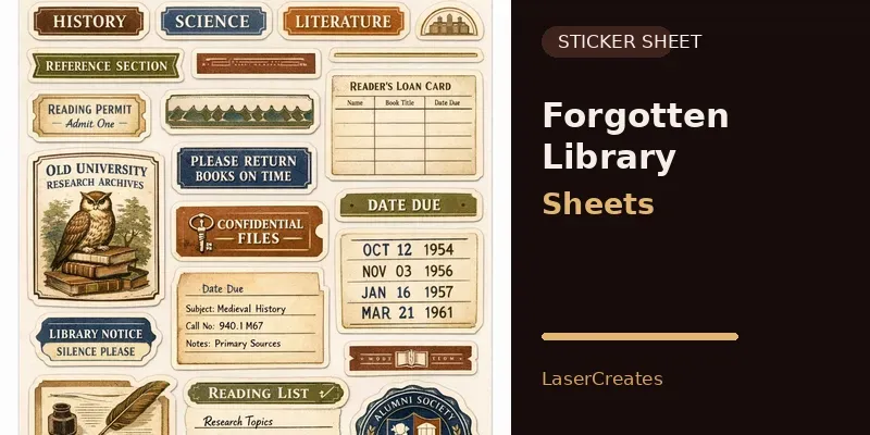 Forgotten Library Sticker Sheets generated by undefined