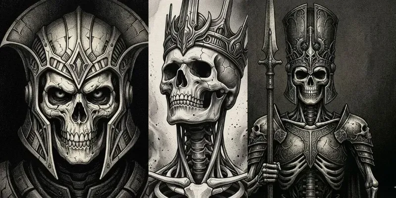 Gothic Skull Dark Fantasy Portrait Art generated by undefined